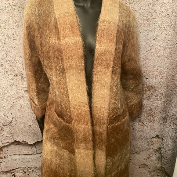 Andrew Stewart Cinnamon Mohair/Wool Blend Cardigan from Scotland - Picture 2 of 6